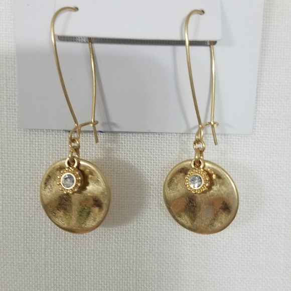 Sonoma gold tone earrings w/simulated diamond - Picture 3 of 3